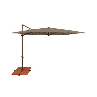 SimplyShade Skye 8.6' Square Cantilever Umbrella in Solefin Fabric - Taupe | SSAG5AD3474