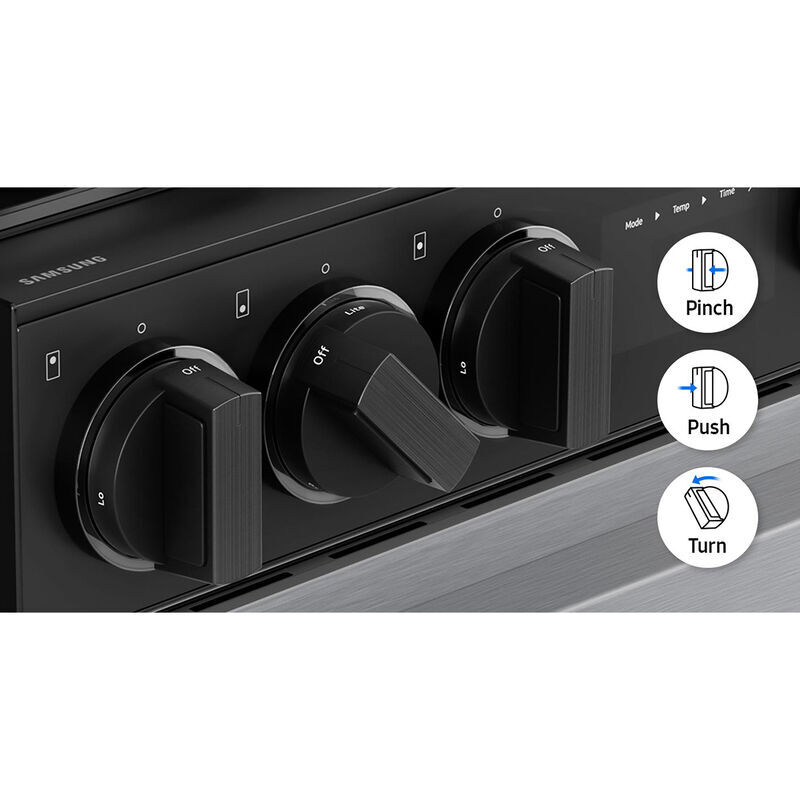 Samsung Bespoke 30 in. 6 cu. ft. Smart Air Fry True European Convection Slide-In Gas Range with 5 Sealed Burners & Griddle - Stainless Steel, Stainless Steel, hires
