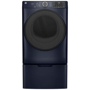 GE 28 in. 7.8 cu. ft. Smart Stackable Gas Dryer with Sanitize Cycle & Sensor Dry - Sapphire Blue, Sapphire Blue, hires