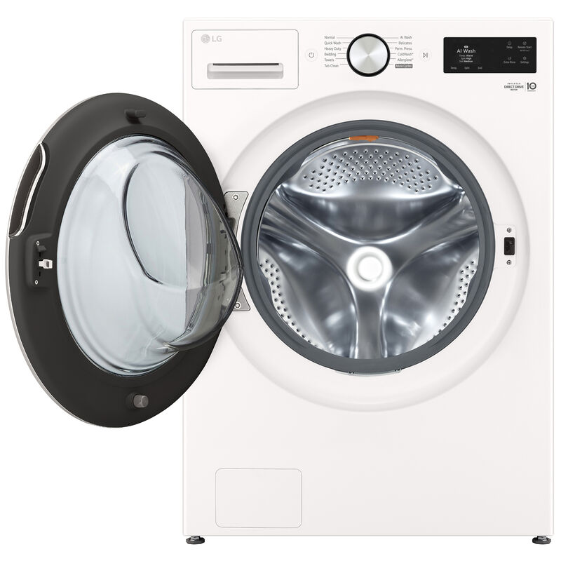 LG 27 in. 5.0 cu. ft. Smart Stackable Front Load Washer with TurboWash 360, AI DD Built-In Intelligence, Sanitize & Steam Cycle - Alpine White, , hires
