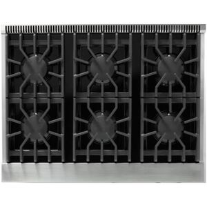 Viking 5 Series 36 in. 5.1 cu. ft. Standard Convection Gas Range with 6 Sealed Burners - Cast Black - Natural Gas, Polished Chrome Trim Option, , hires