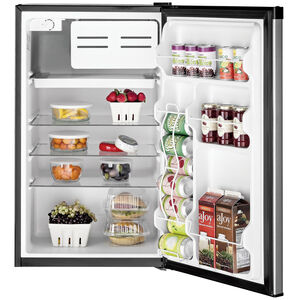 GE 20 in. 4.4 cu. ft. Mini Fridge with Freezer Compartment - Clean Steel, Clean Steel, hires