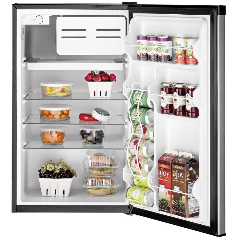 GE 20 in. 4.4 cu. ft. Mini Fridge with Freezer Compartment - Clean Steel, Clean Steel, hires