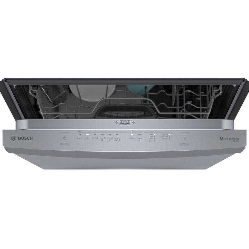 Bosch 300 Series 24 in. Smart Built-In Dishwasher with Top Control, 46 dBA Sound Level, 16 Place Settings, 8 Wash Cycles & Sanitize Cycle - Stainless Steel, Stainless Steel, hires