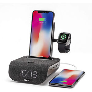 iHome Timebase Pro+ Triple Charging Bluetooth Alarm Clock, , hires