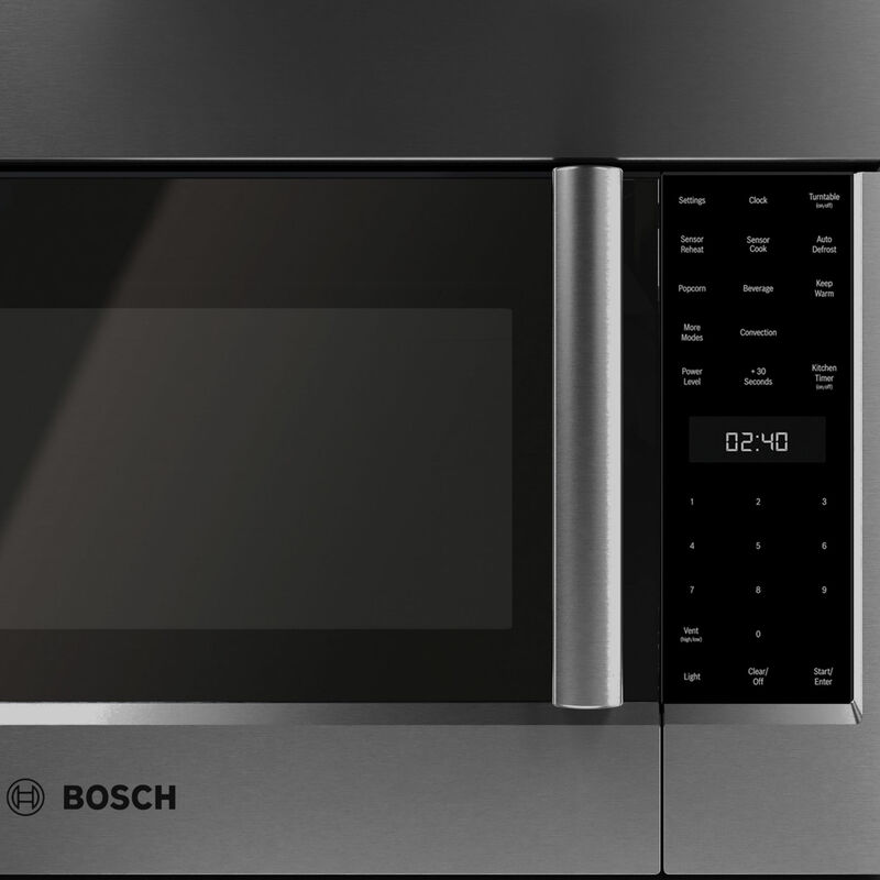 Bosch 800 Series 30 in. 1.9 cu. ft. Over-the-Range Microwave with 10 Power Levels, 385 CFM & Sensor Cooking Controls - Black Stainless Steel, , hires