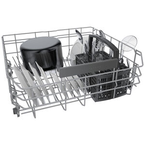 Bosch 300 Series 24 in. Smart Built-In Dishwasher with Front Control, 46 dBA Sound Level, 13 Place Settings, 5 Wash Cycles & Sanitize Cycle - Stainless Steel, , hires