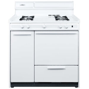 Summit 36 in. 2.9 cu. ft. Oven Freestanding Natural Gas Range with 4 Open Burners - White, , hires