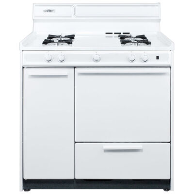 Summit 36 in. 2.9 cu. ft. Oven Freestanding Natural Gas Range with 4 Open Burners - White | WNM4307