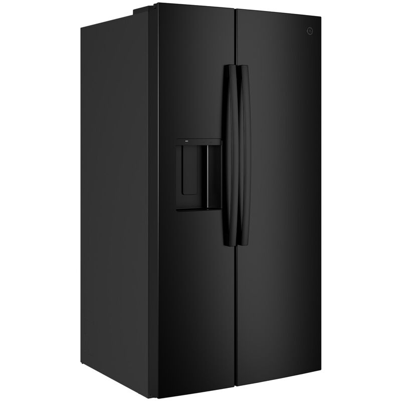 GE 36 in. 27.9 cu. ft. Side-by-Side Refrigerator with Ice & Water Dispenser - Black, , hires