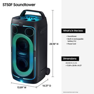 Samsung Sound Tower Portable Party Speaker with Built-in Battery & Wheels - Black, , hires