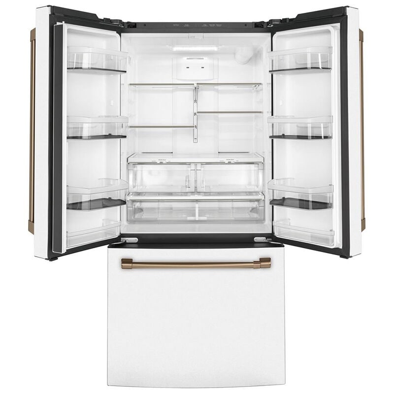 Cafe 33 in. 18.6 cu. ft. Counter Depth French Door Refrigerator with Internal Water Dispenser - Matte White, Matte White, hires