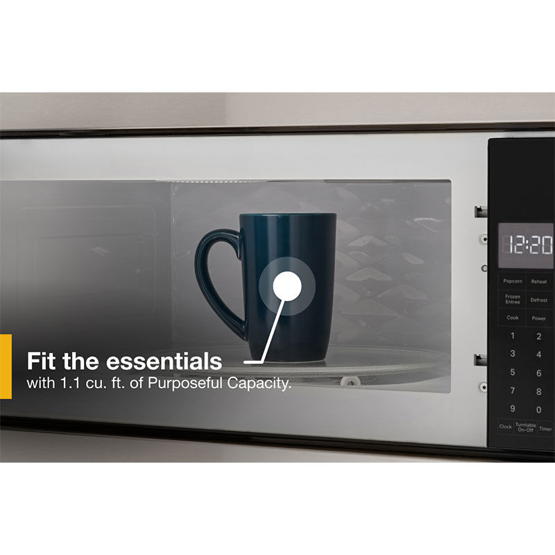 Whirlpool 30 in. 1.1 cu. ft. 1000W Low Profile Built-In Microwave - Stainless Steel, , hires