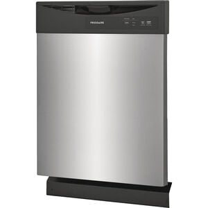 Frigidaire 24 in. Front Control Dishwasher with 62 dBa Sound Level & Pocket - Stainless Steel, Stainless Steel, hires