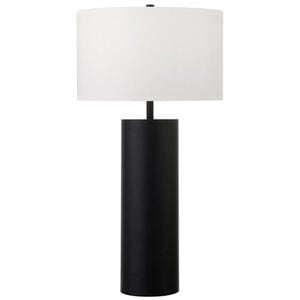 Hudson & Canal York Tall Table Lamp with Fabric Shade - Blackened Bronze, , hires
