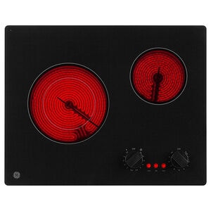 GE 21 in. 2-Burner Electric Cooktop with Simmer Burner - Black, , hires