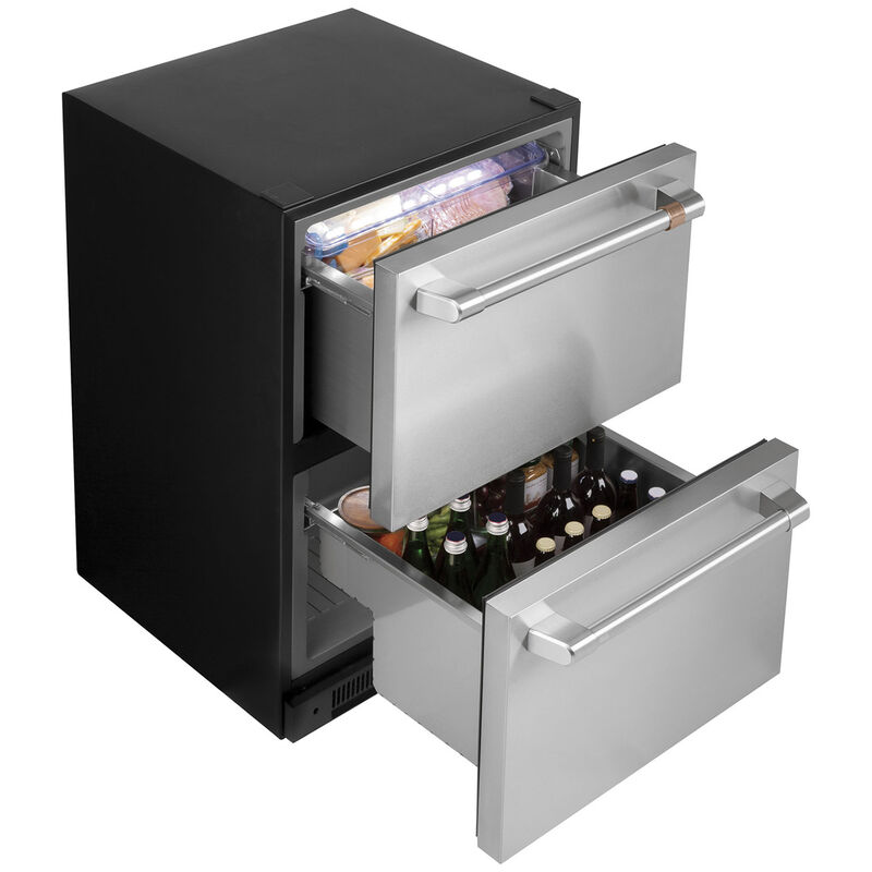 Cafe 24 in. 5.7 cu. ft. Double Refrigerator Drawers - Stainless Steel, Stainless Steel, hires