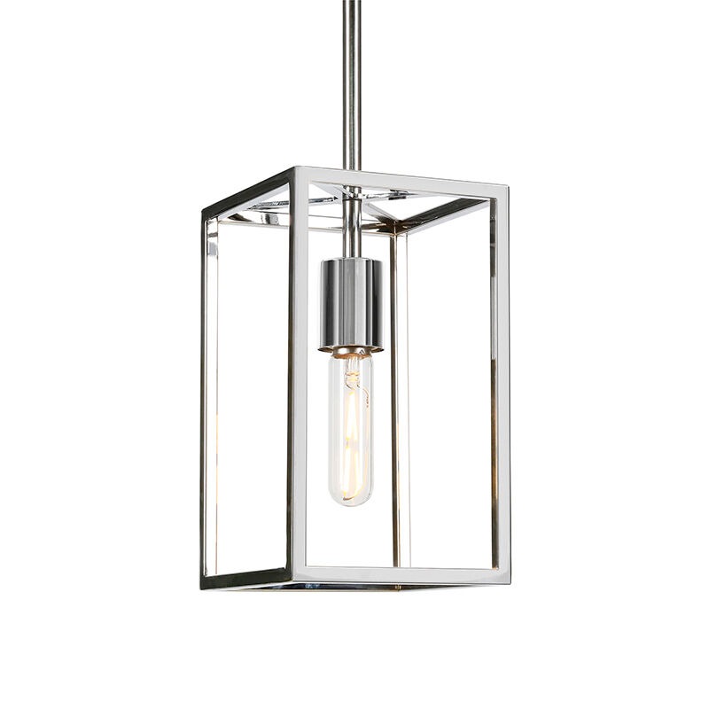 Hudson & Canal Cuadro 6 in. Framed Pendant - Polished Nickel, , hires