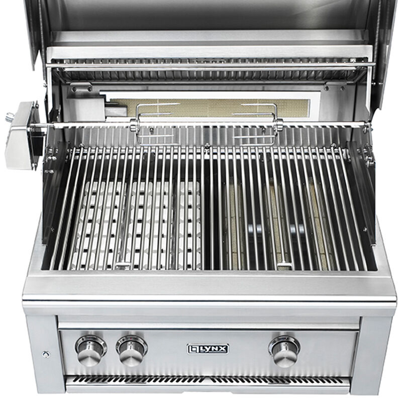 Lynx Professional 30 in. 2-Burner Natural Gas Grill with Rotisserie & Smoker Box - Stainless Steel, , hires