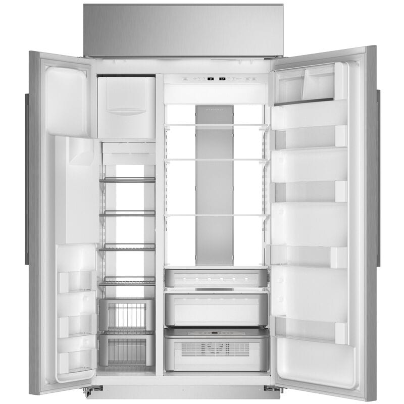 Monogram 42 in. 24.4 cu. ft. Built-In Smart Counter Depth Side by Side Refrigerator with Ice & Water Dispenser - Stainless Steel, , hires
