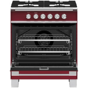 Fisher & Paykel Series 7 30 in. 3.5 cu. ft. Standard Convection Gas Range with 4 Sealed Burners - Red, , hires