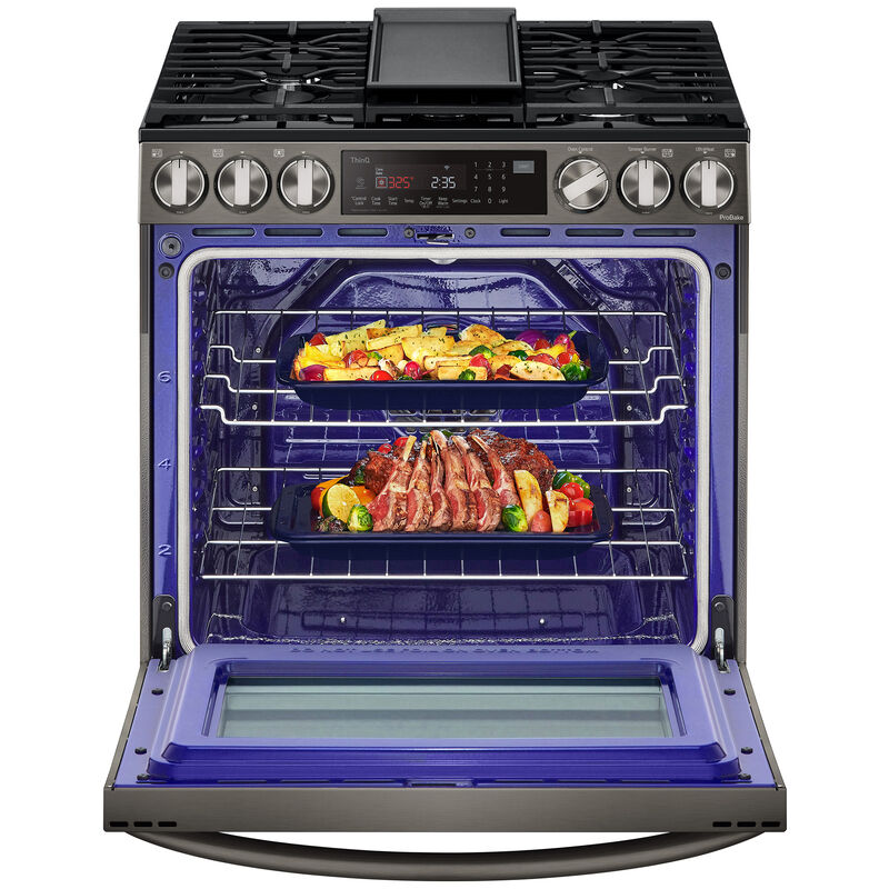 LG 6.3 Cu. Ft. Gas Slide-In Range with Air Fry in Black Stainless