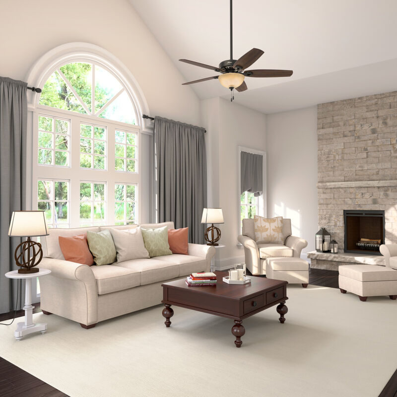 Hunter 52 inch Builder Ceiling Fan with LED Light Kit and Pull Chain - New Bronze, Bronze, hires