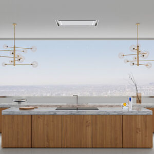 XO 36 in. Ducted Ceiling Style Range Hood with 600 CFM, 3 Fan Speeds & 2 LED Lights - Stainless Steel, , hires