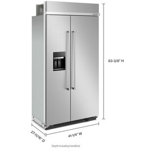 KitchenAid 42 in. 25.1 cu. ft. Built-In Counter Depth Side by Side Refrigerator with Ice & Water Dispenser - Stainless Steel with PrintShield Finish, , hires