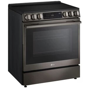 LG 30 in. 6.3 cu.ft. Smart Air-Fry True European Convection Slide-In Electric Range with Radiant Burners - Black Stainless Steel, , hires