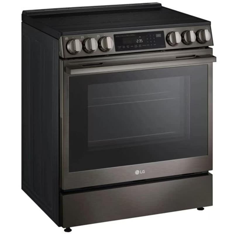 LG 30 in. 6.3 cu.ft. Smart Air-Fry True European Convection Slide-In Electric Range with Radiant Burners - Black Stainless Steel, , hires