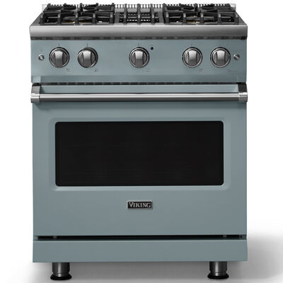 Viking 5 Series 30 in. 4.0 cu. ft. Standard Convection Gas Range with 4 Sealed Burners - November Sky - Natural Gas, Polished Chrome Trim Option | VGR53044BNS