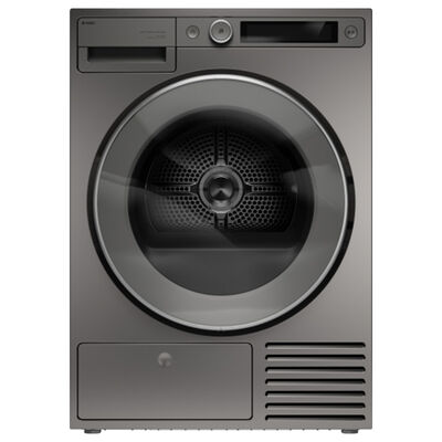 Asko 5-Series 24 in. 5.2 cu. ft. Smart Stackable Ventless Electric Dryer with Heat Pump & Sensor Dry - Titanium | T5HXLT