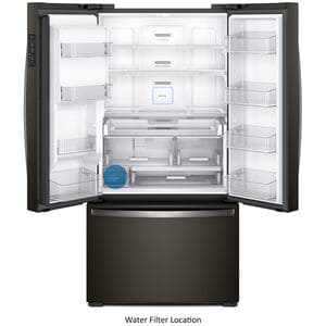 Whirlpool 36 in. 23.8 cu. ft. Counter Depth French Door Refrigerator with Ice & Water Dispenser - Black Stainless Steel, Black Stainless Steel, hires