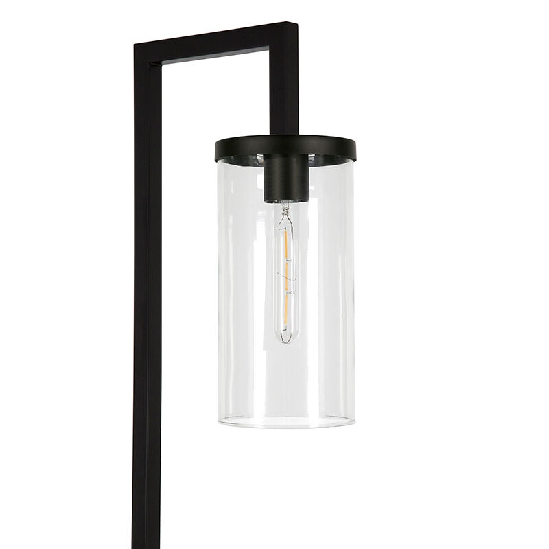 Hudson & Canal "Malva Blackened Bronze Floor Lamp with Clear Glass Shade", , hires