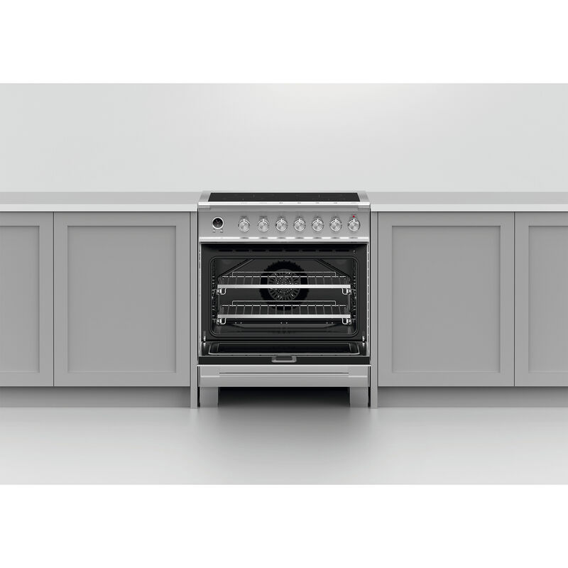 Fisher & Paykel Series 9 Classic 30 in. 3.6 cu. ft. Smart Convection Oven Freestanding Electric Range with 4 Induction Zones - Stainless Steel, , hires