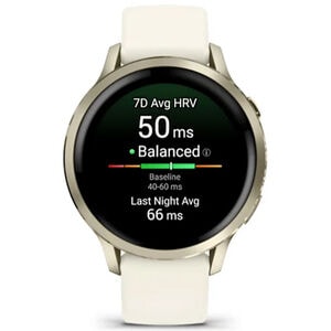 Garmin Venu 4 41 mm Smart Watch - Lunar Gold with Bone Silicone Band, , hires