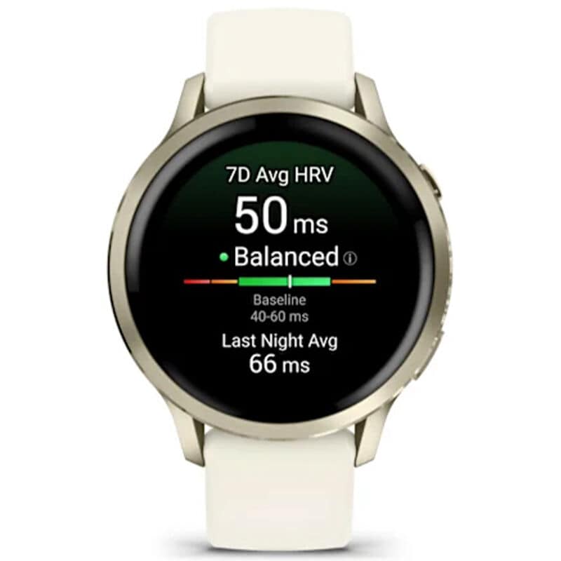 Garmin Venu 4 41 mm Smart Watch - Lunar Gold with Bone Silicone Band, , hires