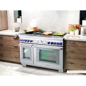 Thermador Pro Grand Professional Series 48 in. 8.2 cu. ft. Smart True European Convection Double Oven Dual Fuel Range with 6 Sealed Burners - Stainless Steel, , hires