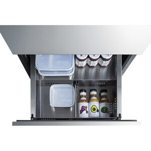 Summit 24 in. 4.8 cu. ft. Outdoor Refrigerator Drawer - Stainless Steel/Panel Ready, , hires