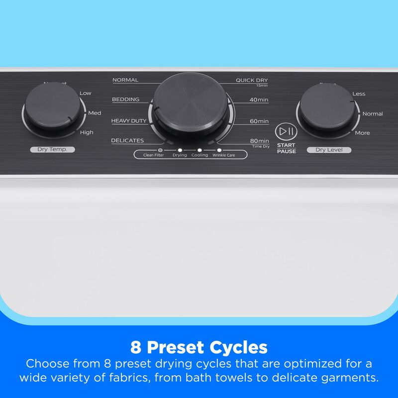 Midea 27 in. 7.0 cu. ft. Electric Dryer with Sensor Dry - White, White, hires