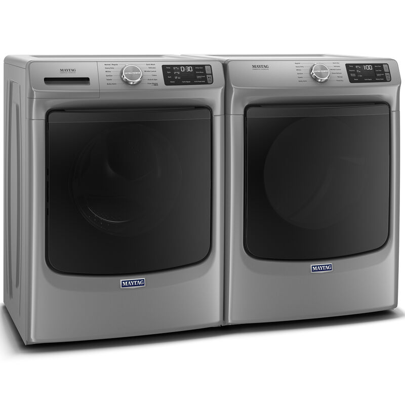 Maytag 27 in. 7.3 cu. ft. Stackable Gas Dryer with Extra Power, Sanitize, Steam & Quick Dry Cycle - Metallic Slate, Metallic Slate, hires