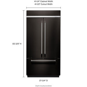 KitchenAid 42 in. Built-In 24.2 cu. ft. Counter Depth French Door Refrigerator - Black Stainless, Black Stainless, hires