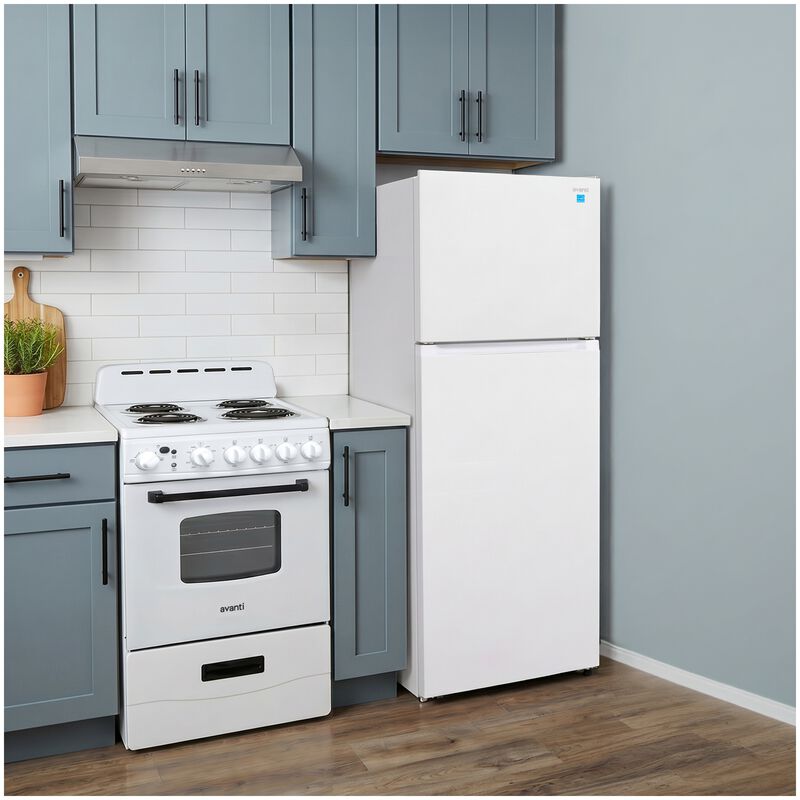 Avanti 28 in. 14.6 cu. ft. Counter Depth Garage-Ready Top Freezer Refrigerator - White, White, hires