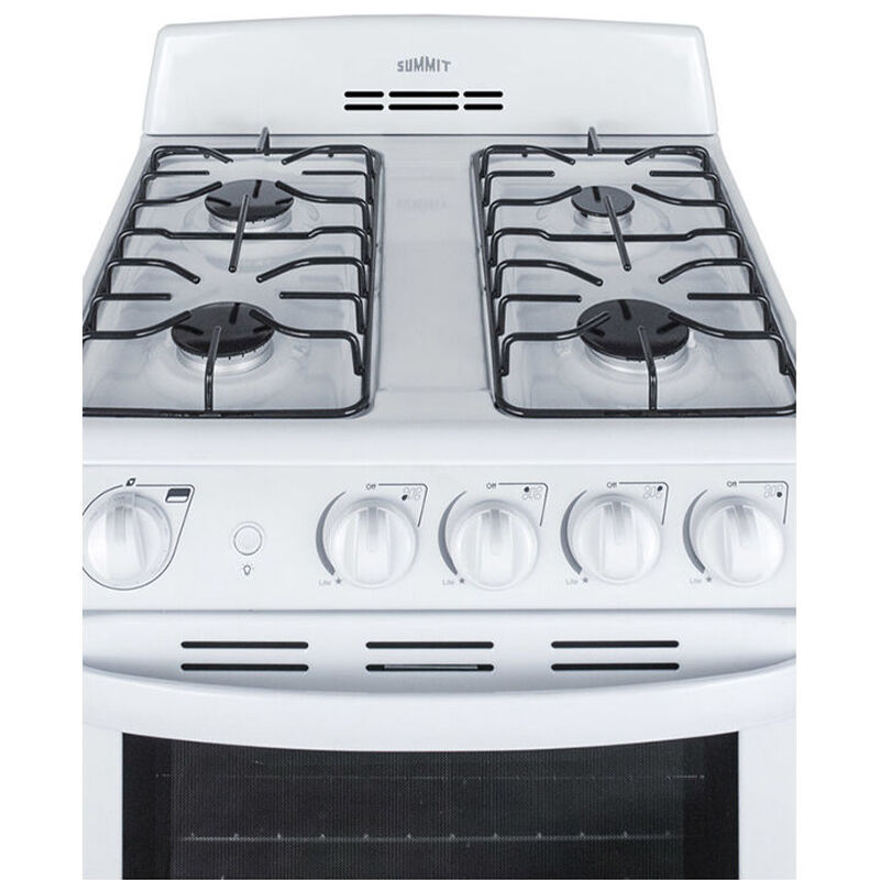 Summit 24 in. 2.9 cu. ft. Gas Range with 4 Sealed Burners - White, , hires