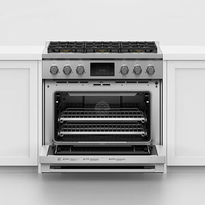 Fisher & Paykel Series 9 Classic 36 in. 4.8 cu. ft. Smart Convection Oven Freestanding LP Dual Fuel Range with 6 Sealed Burners - Stainless Steel, , hires