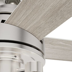 Hunter 52 in. Lochemeade Ceiling Fan with LED Light Kit & Handheld Remote - Brushed Nickel/Light Gray Oak, , hires