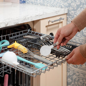 GE 24 in. Top Control Flush-Mount Dishwasher with 45 dBa Sound Level, 3rd-Rack & Dry Boost - Slate, Slate, hires