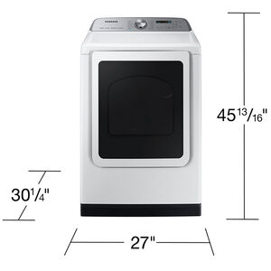 Samsung 27 in. 7.4 cu. ft. Smart Gas Dryer with Pet Care Dry, Sensor Dry, Sanitize & Steam Cycle - White, White, hires
