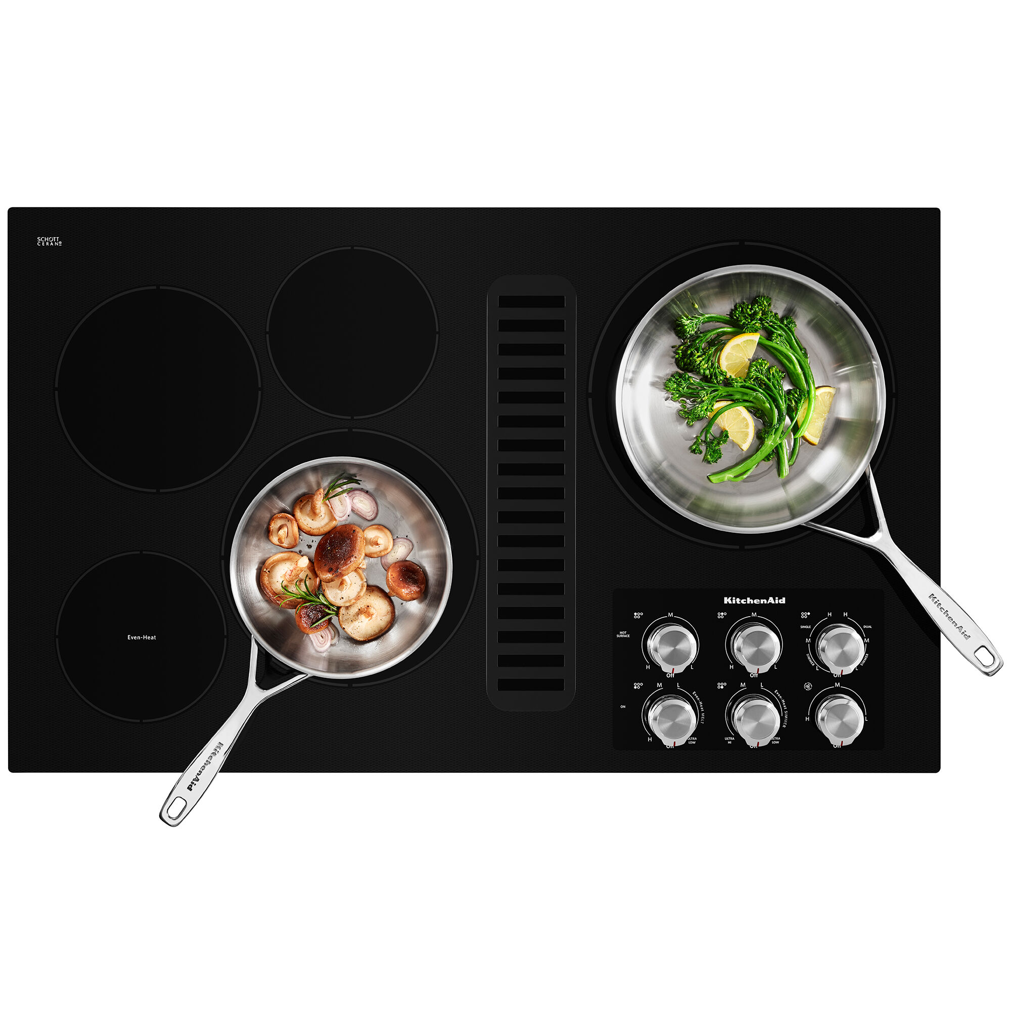KitchenAid 36 in. 5 Burner Electric Cooktop with Downdraft Power